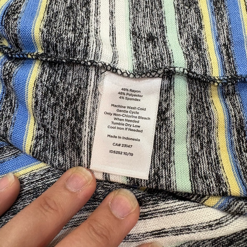 T by Talbots Striped Sweater Knit Midi Skirt Coastal NWT Size Large P201034241 - Picture 6 of 6